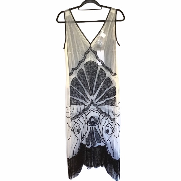 Unique Vintage Flapper-like Sheer Dress NWT - Picture 11 of 13